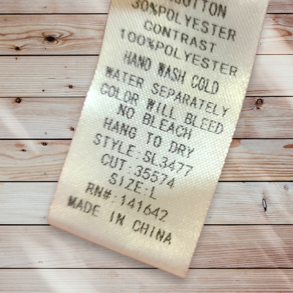 She + Sky Relaxed Fit Open Weave Back Button Down Size Large - Picture 5 of 6